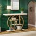 Console Table, Industrial 4-Tier Sofa Entryway Table With Circle Basew_maomaolike.com