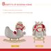 Kids Ride-On Rocking Horse Toy, Rocker With Lullaby Song, Hand Puppets & Soft Plush Fabric For Children 18-36 Months, Gray_maomaolike.com