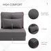 Convertible Flip Chair, Floor Lazy Sofa, Folding Upholstered Couch Bed With Adjustable Backrest, Metal Frame And Pillows For Living Room Bedroom, Dark Gray_maomaolike.com