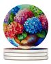 Hydrangeas In Watercolor Large Sandstone Coasters Pack Of 4 Absorbent Round Coasters Decor Gifts For Men Or Women, 4 In, Multicolor_maomaolike.com