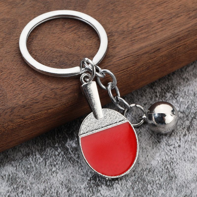 Unisex Sports Series Golf Tennis Table tennis badminton racket Metal key chain Creative gifts_maomaolike.com