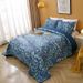 100% Cotton Floral Printed Bedding Quilt Sets, Vintage Lightweight Coverlet Ultra Soft Bedspread Set With Pillow Shams_maomaolike.com