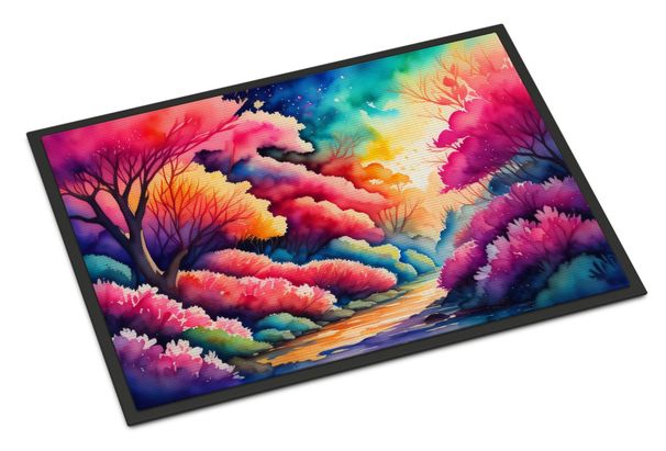 Azaleas In Color Doormat Front Door Mat Indoor Outdoor Rugs For Entryway, Non Slip Washable Low Pile, 24H X 36W_maomaolike.com