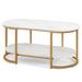 Marble Coffee Table With Open Storage Shelf_maomaolike.com