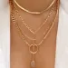 Vintage Punk Gold-plate Thick Chain Head Portrait Coin Pendant Necklace For Women Fashion Multilevel Geometric Hip Hop_maomaolike.com