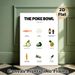 Poke Bowl Recipe Painting Poster, Minimalist Cartoon-style Ingredient Guide Poster, Useful Cooking Reference Ideal For Kitchen Decor_maomaolike.com
