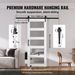 VEVOR Barn Door And Hardware Kit, 30" X 84" Wood And Glass Sliding Barn Door, Smoothly And Quietly, Barn Door Kit With 8-in-1 Floor Guide And Door Handle, Spruce Wood Slab And Frosted Glass_maomaolike.com