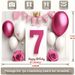 7th Birthday Party Backdrop - 2D Flat Polyester Banner With Pink White Balloons, Crown, Wall Hanging Photo Props, Party Decor_maomaolike.com