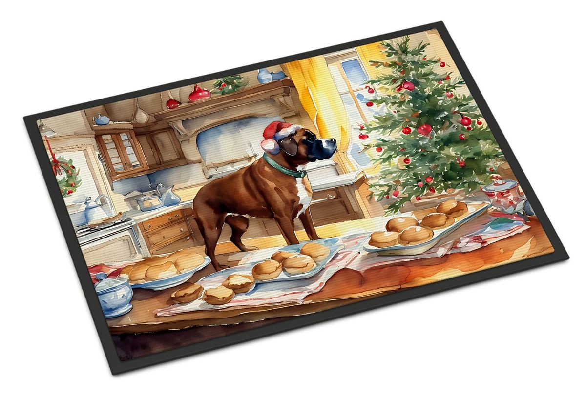 Boxer Christmas Cookies Doormat Front Door Mat Indoor Outdoor Rugs For Entryway, Non Slip Washable Low Pile, 24H X 36W_maomaolike.com
