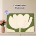 White Tulip Painting Poster, Minimalist Muted-tone Floral Poster, Soft Elegant Botanical Artwork, Ideal For Living Room, Bedroom And Office Decor_maomaolike.com