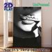 Shhh Silent Gesture Painting Poster, Monochrome Close-Up Lip & Finger Poster, Intriguing Stylish Decor Suitable For Bedroom, Living Room And Modern_maomaolike.com