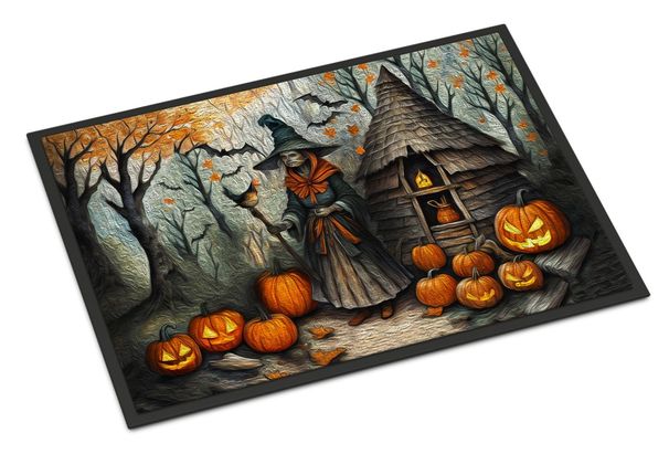Slavic Witch Spooky Halloween Doormat Front Door Mat Indoor Outdoor Rugs For Entryway, Non Slip Washable Low Pile, 24H X 36W_maomaolike.com