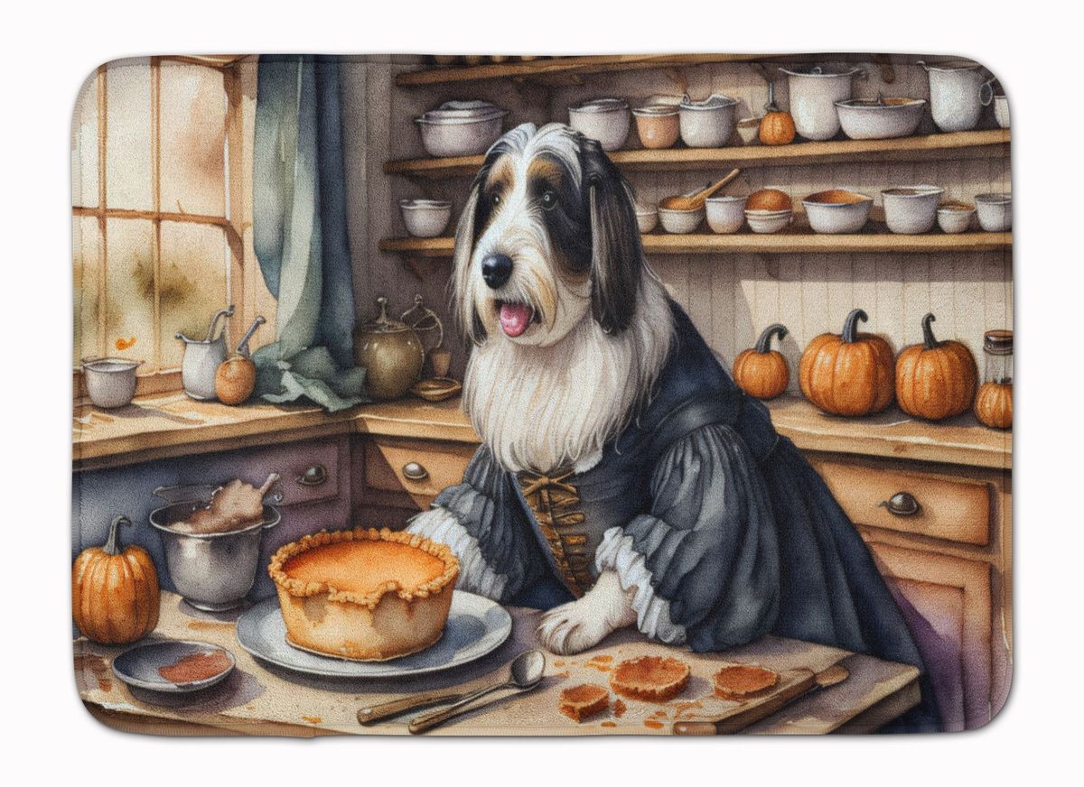 Bearded Collie Fall Kitchen Pumpkins Memory Foam Kitchen Mat Machine Washable Anti-Fatigue Mat Cushion Comfort Bath Mat Or Kitchen Rug_maomaolike.com