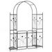 87 Inch Tall Garden Arch With Gate Planter Shelves Climbing Trellises With 2 Side Shelves For Wedding Arch, Yard Entrance, Garden Climbing Pergola, Etc_maomaolike.com