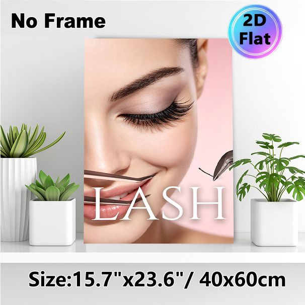 Lash Beauty Painting Poster, Soft-toned Glamorous Lash Extension Scene Poster, Elegant Beauty-themed Decor Ideal For Beauty Salons And Makeup Studios_maomaolike.com