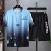 Men's Clothing casual sports suit 2024 summer new style handsome matching shorts Korean version large size loose ice silk short sleeves_maomaolike.com
