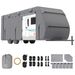 Travel Trailer Cover, 20-22 Ft RV Cover, 4-Layer Non-Woven Fabric Camper Cover, Waterproof, Windproof And Rip-Stop Class A RV Cover, With Storage Bag, Repair Patches, Straps And Tire Covers_maomaolike.com