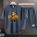 Men's Clothing 2024 Waffle Casual Summer Suit Men's Loose Teen Short sleeved T shirt Shorts Handsome Two piece Suit_maomaolike.com