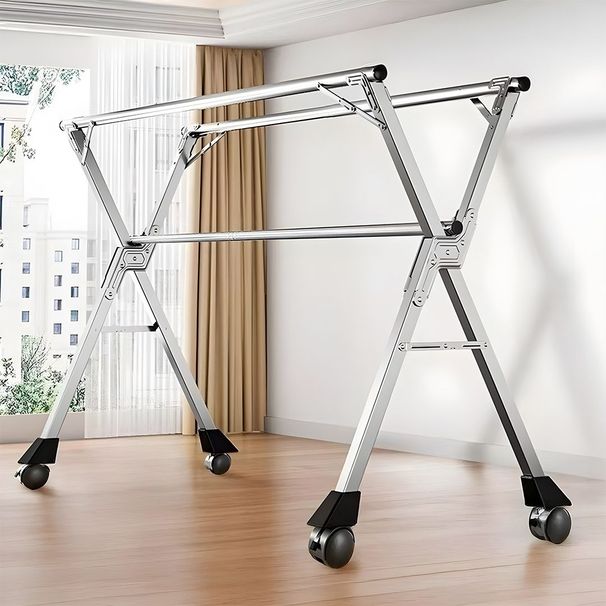 SOGA 2.0m Portable Standing Clothes Drying Rack Foldable Space-Saving Laundry Holder With Wheels_maomaolike.com