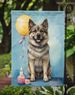 Norwegian Elkhound Happy Birthday Garden Flag Mailbox Flag Decorative Yard Flag Banner Outside Patio Artwork Yard Flower Beds, Garden Size, Multicolor_maomaolike.com