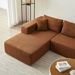 104.33" Sponge Sectional Sofa Couch For Living Room, L Shaped Modern Lamb Modular High Density Sponge Floor Sofa, Sherpa Fabric Sofa Couch With Chaise Lounge & Pillows, Upholstered Corner Cloud Couch_maomaolike.com