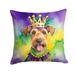 Airedale Terrier King Of Mardi Gras Throw Pillow Machine Washable, Indoor Outdoor Decorative Pillow For Couch, Bed Or Patio, 14Hx14W_maomaolike.com