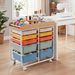10-Drawer Rolling Cart With Wooden Tabletop And Lockable Wheels For Office For Offices, Studios, And Classrooms_maomaolike.com