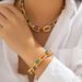 2Pcs/Set Colorful Bohemian Fashion Choker Necklace Bracelet Jewelry Set Classic Cross Chain Accessories For Women Gift_maomaolike.com