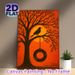 Mockingbird & Tree With Tire Swing Painting Poster, Warm Orange-toned Silhouette Art Poster, Evokes Literary Nostalgia, Ideal For Living Room And_maomaolike.com