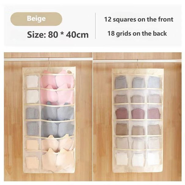 Hanging Cloth Organizer For Socks Bras Underwear Wardrobe Storage Bag With Multiple Pockets For Bedroom Closet_maomaolike.com
