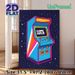 Retro Arcade Game Machine Painting Poster, Vibrant Neon-style Retro Arcade Machine With "Game Over" Text Poster, Nostalgic Gaming Decor Suitable For_maomaolike.com