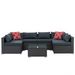 Patio Furniture, Outdoor Furniture, Seasonal PE Wicker Furniture, 7 Set Wicker Furniture With Tempered Glass Coffee Table_maomaolike.com