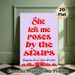 Romantic Rose & Love Quote Painting Poster, Retro Typographic Red Rose Art Poster, Warm Sentimental Decor Ideal For Bedroom, Living Room Wall Display_maomaolike.com