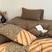 Geometric Leopard Print Plaid All-cotton Crinkled Gauze Bedding Four-piece Set, Available In Bed And Fitted Sheet_maomaolike.com