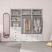 Livelylodge Modular Wardrobe Closet - Freestanding White Closet With Spacious Storage Shelves And Hanging Rods 70.86"W X 16.04"D X 70.86"H_maomaolike.com