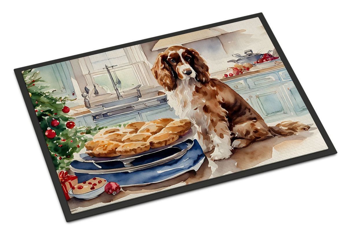 Cocker Spaniel Christmas Cookies Doormat Front Door Mat Indoor Outdoor Rugs For Entryway, Non Slip Washable Low Pile, 24H X 36W_maomaolike.com