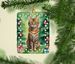 Sokoke Cat By The Christmas Tree Porcelain Ornament Christmas Tree Hanging Decorations For Home Christmas Holiday, Rectangle, Gift, Multicolor_maomaolike.com