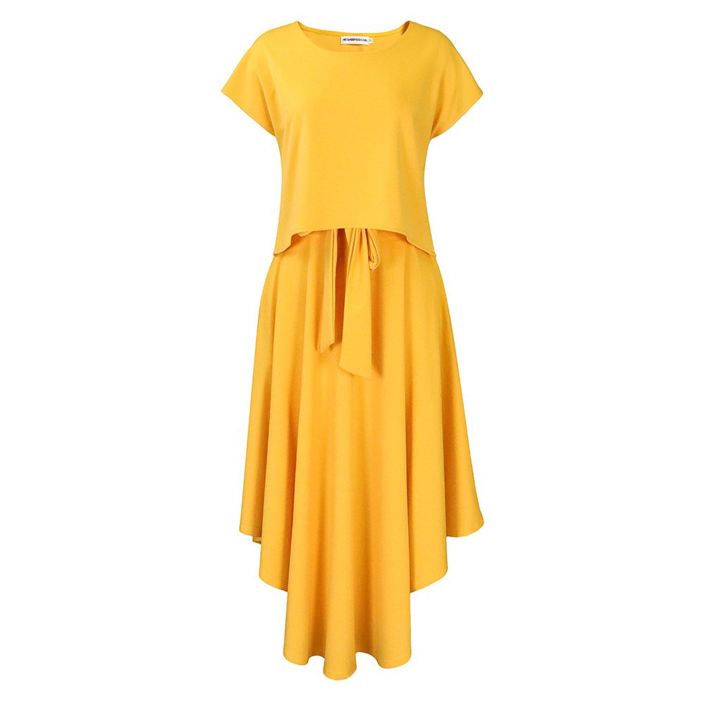 Women's Clothing plus size women's clothing 2023 new fashion temperament casual tops big swing skirt suit_maomaolike.com