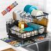 2 Tier Large Detachable Dish Drying Rack For Kitchen Counter,Black_maomaolike.com