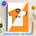 Football Jersey Themed Painting Poster, Sleek Split-style Orange & White Striped Jersey Poster, Unique Split Design, Ideal For Sports-themed Rooms_maomaolike.com