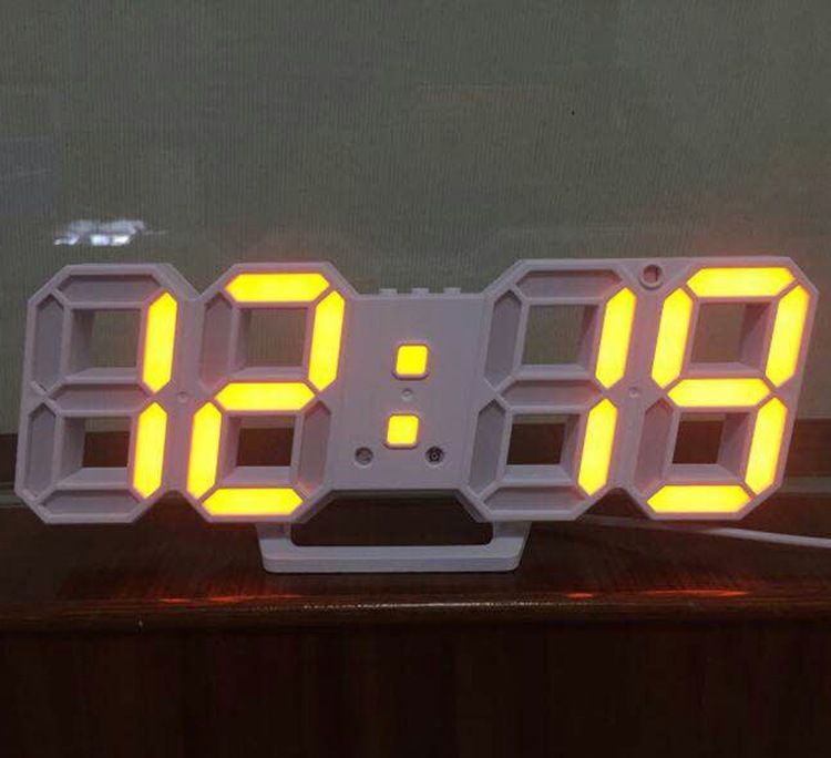Auto-Sensing Digital LED Clock With 3D Display, Multi-Function, Wall/Table Dual Use, 12 Color Options_maomaolike.com