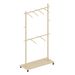 Solid Wood Garment Clothes Drying Rack With 6 Wooden Hangers, Space-Saving Design, Adjustable Shelf, And Wheels For Easy Mobility – Perfect For Bedroom, Living Room, Or Entryway_maomaolike.com
