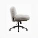 Cross Legged Office Chair On Wheels Adjustable Swivel Wider & Thickened, Ergonomic Desk Chair For Home Office, Vanity,White_maomaolike.com