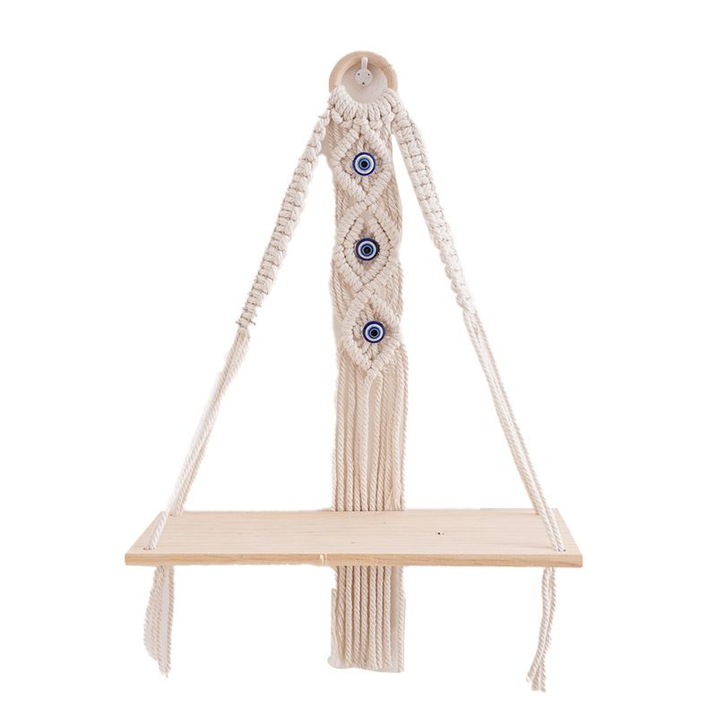 Devil's Eye Bohemian Woven Tapestry Small Storage Rack Wall Organizer Shelf Children's Room Photo Decoration_maomaolike.com