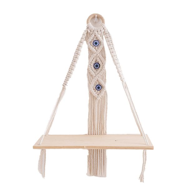 Devil's Eye Bohemian Woven Tapestry Small Storage Rack Wall Organizer Shelf Children's Room Photo Decoration_maomaolike.com
