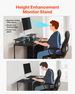 47" Computer Desk With LED Lights & Power Outlets, Gaming Table With 4 Large Drawers, Office Desk With Monitor Stand, Study Work Home Office, Small Spaces, Black_maomaolike.com