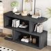 Retro Console Table With Symmetrical 2-Tier Open Shelf For Entryway And Living Room_maomaolike.com
