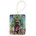 Black Cairn Terrier Christmas Reindeer Porcelain Ornament Christmas Tree Hanging Decorations For Home Christmas Holiday, Rectangle, Gift, Multicolor_maomaolike.com