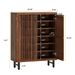 <old Sku: S05790088> 6-Tier Wooden Shoe Cabinet With Louvered Doors & Adjustable Shelves_maomaolike.com