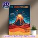 Anger Volcano Emotional Education Painting Poster, Vibrant Illustrated Volcano Scene Poster, Helps Recognize Anger And Hidden Feelings, Suitable For_maomaolike.com